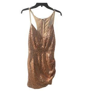 Sequin Gold Sequin Short Sexy Dress